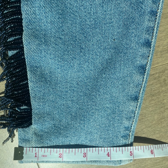 7 For All Mankind jeans Luxe Vintage Ankle Skinny Flora Beaded Fringe 26 - Picture 10 of 15